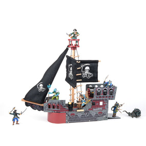 Bateau fantastique Papo en bois, Collection Pirates et corsaires, décor pour figurines, idéal pour enfants