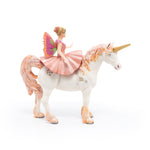 Figurine Ballerine sur sa licorne Papo en PVC, Collection Monde enchanté, jouet éducatif idéal pour enfants