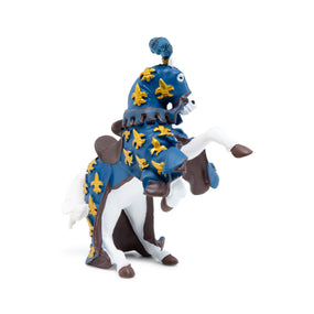 Cheval du prince Philippe bleu Papo en PVC, Collection Médiéval, jouet éducatif idéal pour enfants et collectionneurs