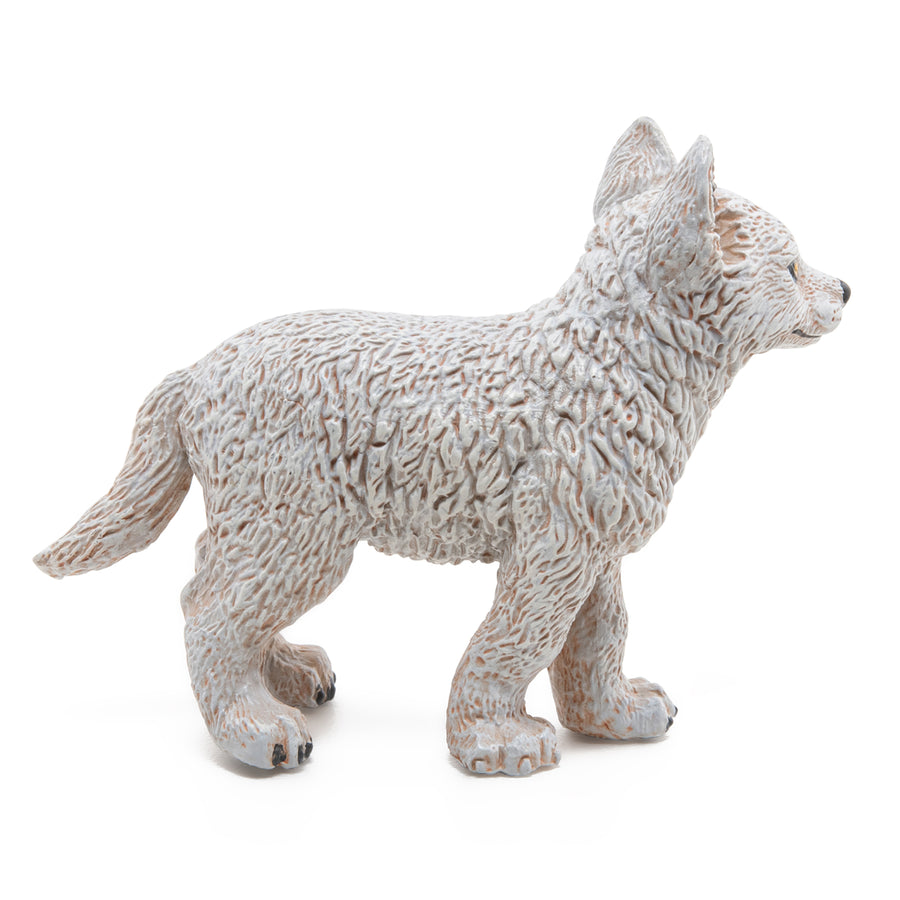 Figurine Jeune loup polaire Papo en PVC, Collection Animaux sauvages, jouet éducatif idéal pour enfants et collectionneurs