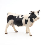 Figurine Vache noire et blanche Papo en PVC, Collection Vie à la ferme, jouet éducatif idéal pour enfants et collectionneurs
