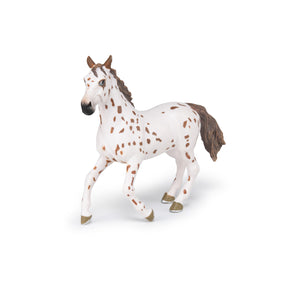 Jument appaloosa brune Papo en PVC, Collection chevaux, jouet éducatif idéal pour enfants et collectionneurs