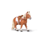 Figurine Poney Shetland avec selle Papo en PVC, Collection chevaux, jouet éducatif idéal pour enfants et collectionneurs