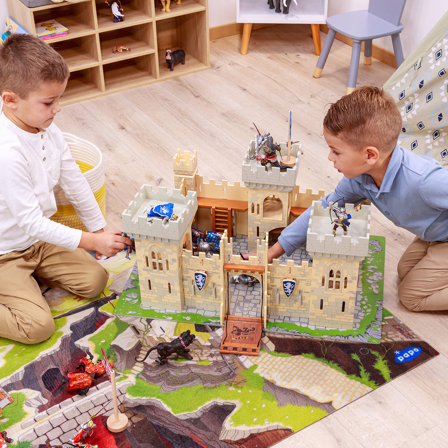Le Château du Maître des armes Papo en bois, Collection Médiéval, jouet éducatif idéal pour enfants et collectionneurs
