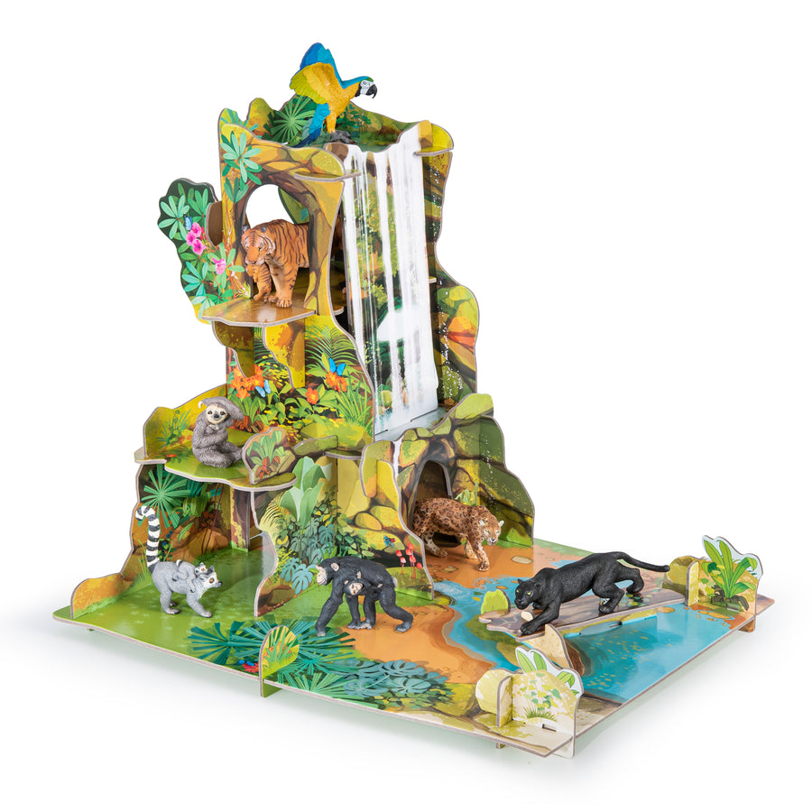 La Jungle Papo en carton renforcé, Collection Animaux sauvages, décor pour figurines, idéal pour enfants